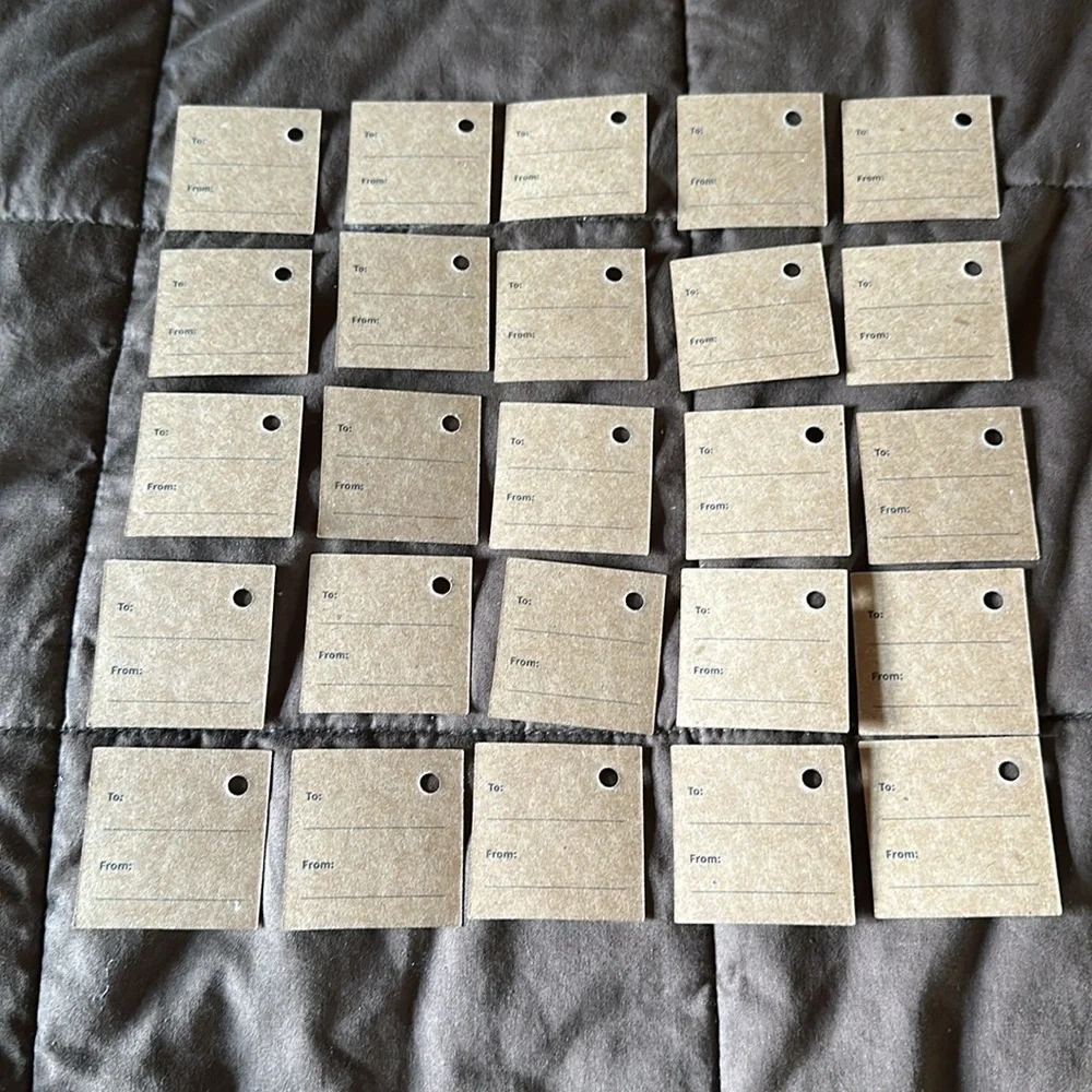 Bath & Body Works Small Cardboard Gingham Gift Tags